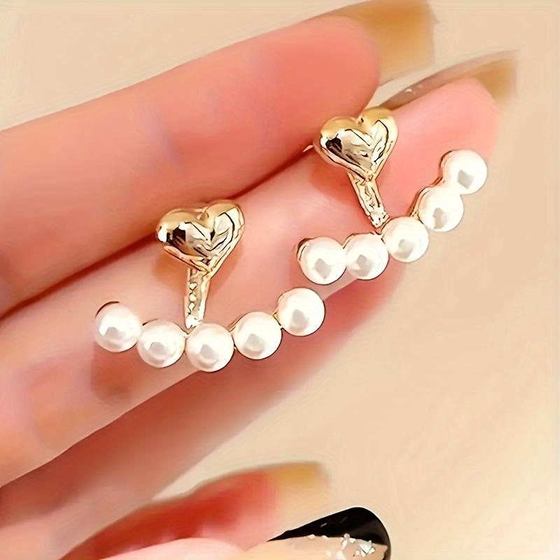 Elegant Retro Faux Pearl Earrings - Vintage Zinc Alloy Dangle Studs, Fashion Jewelry for Women, Daily Wear & Party Accessories