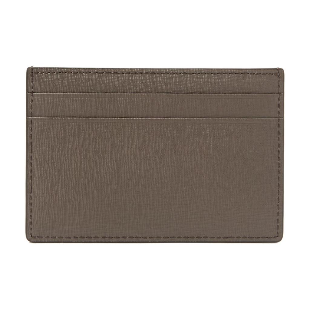 MCM Himmel Laurel Leaf Logo Embossed Leather Card Holder Mini Men accessories Gray MXAFSAC01FF001