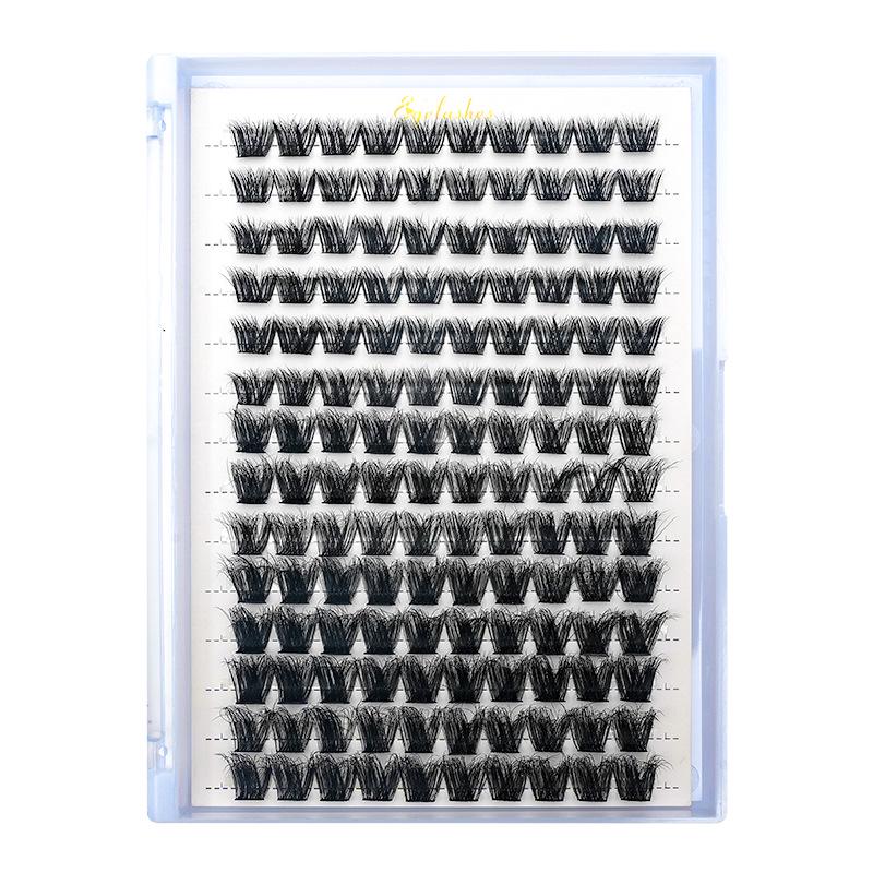 14-Row D Curl Dense False Eyelash Cluster Pack - Mixed Style, Hot Melt Grafted, In Stock