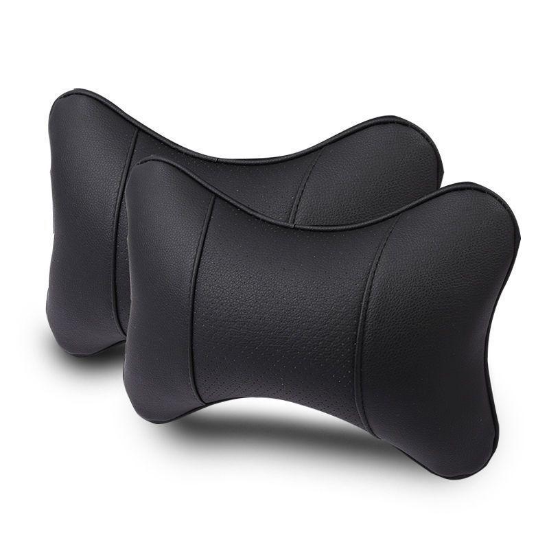 Premium Full Leather Car Headrest and Neck Support Pillow