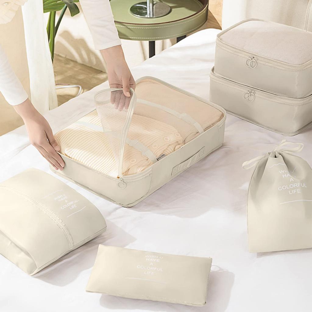 8 Pcs/Set Travel Organizer Storage Bags Suitcase Packing Cubes Set Cases Portable Luggage Clothes Shoe Tidy Pouch Folding.-zmt