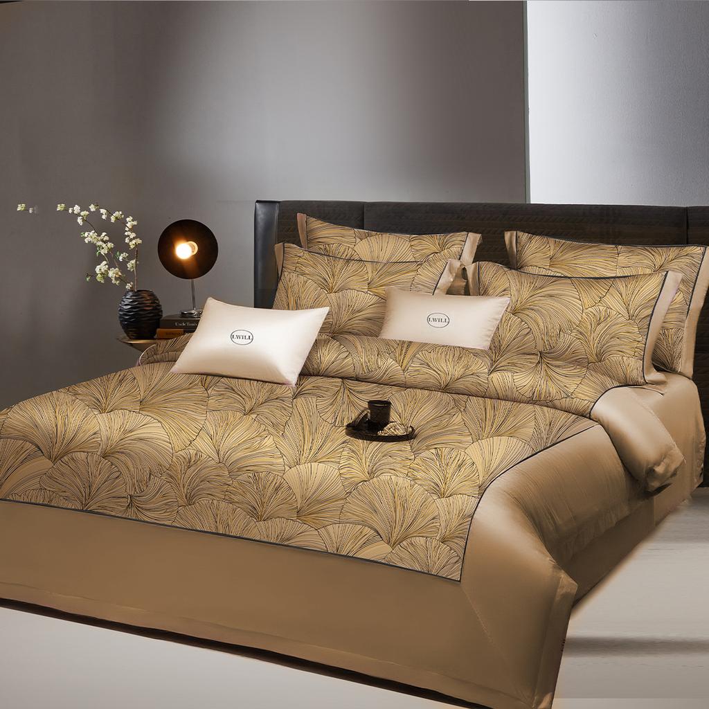 Light Luxury All Cotton Double-sided Thickened Warm and Brushed Four Piece Set