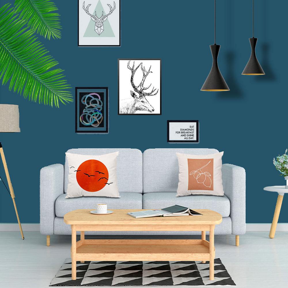 Simple Sunset Branch Landscape Pillow Short Plush Printed Pillow Case Sofa Backrest Decorative Backrest Cover