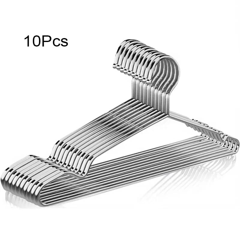 

10/20/30pcs Metal Clothes Hangers With Shoulder Grooves, Non-slip Clothes Drying Rack, Heavy Duty Coat Hangers For Closet,