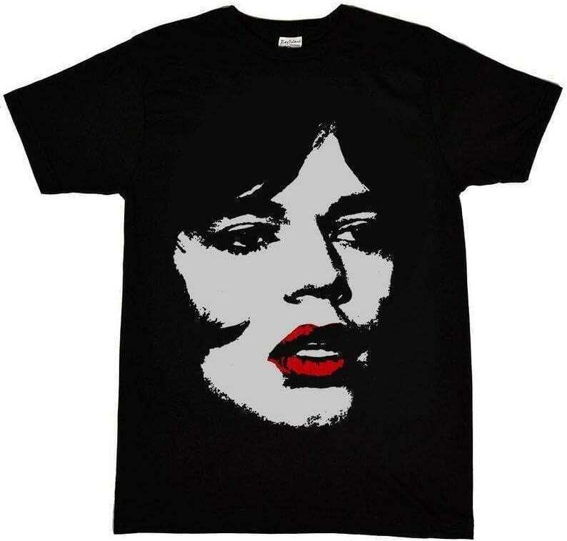 Mick Jagger Face Unisex Men T Shirt Vintage Gift for Men Women Black Cotton Tee 4XL чёрный