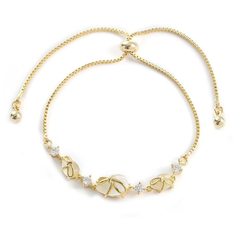 Women's Bracelets, Adjustable Length Bracelets, Niche High-end Bow-shaped Bracelets Exquisite Light Luxury Girls' Party Birthday Jewelry Gifts