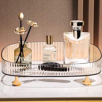 1 PZ Vassoio portaoggetti in PET di lusso leggero per soggiorno Tavolino da caffè Organizzatore per lavandino Bagno Aromaterapia Mensola per profumi cosmetici