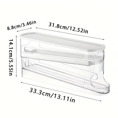 12-14 Eier Automatische Doppelschichtige Schiebende Eieraufbewahrungsbox Scharnierdesign Kunststoffmaterial Platzsparend Eierregal für die Küche