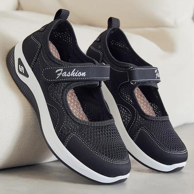 Shoes Women's Shoes Versatile Middle-aged Mother Shoes Soft Soles Not Tired Feet Flat Shoes Breathable Velcro Casual Shoes Single Shoes