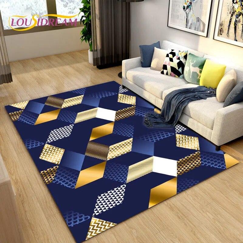 3D Abstract Geometric Visual Illusion Area Rug Large,Carpet Rug for Living Room Bedroom Sofa,Kitchen Doormat Non-slip Floor Mat