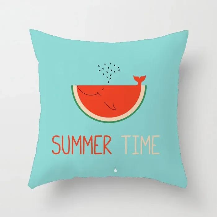Luxury Home Decor Office Seat Cushion Cover Creative Cartoon Watermelon Banana Print Fashion Pillow Cover