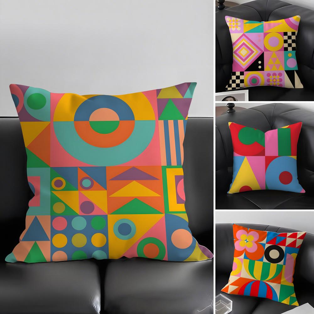 Geometric Patterns Luxury Cushion Cover Pillowcase Ultra Soft Skin Friendly Fabric Cloud Like Comfort Concealed Zipper