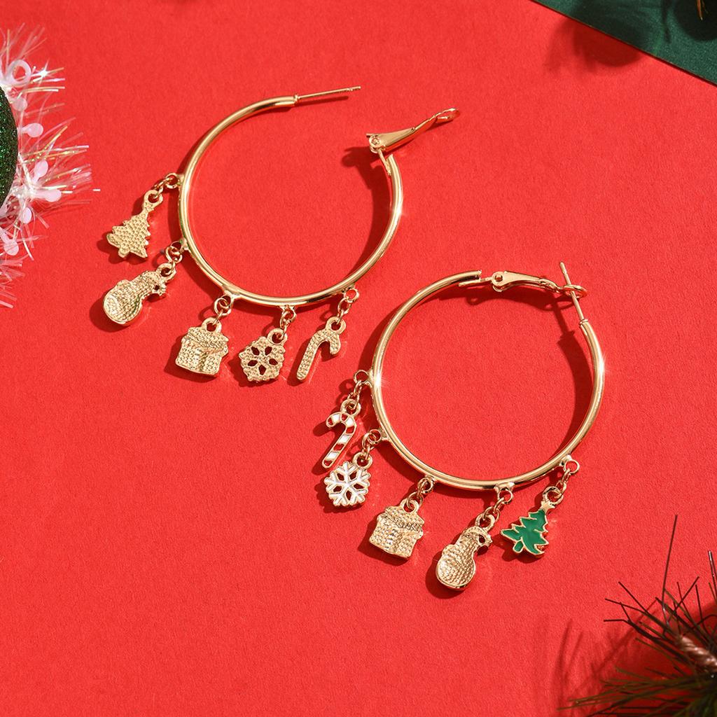 Christmas Snowman Leaf Earrings for Women Fashion Dangle Drop Earrings Christmas Holiday Party Jewelry Gift