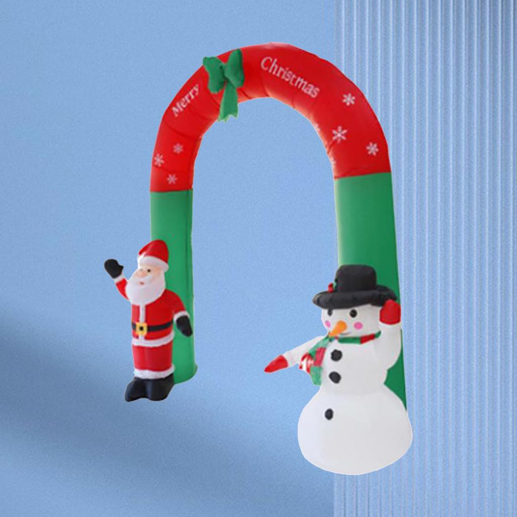 Nadmuchiwany Łuk Świąteczny ze Śnieżnym Bałwanem Świętym Mikołajem 100-240V Wodoodporne Światła LED Świąteczny Nadmuchiwany