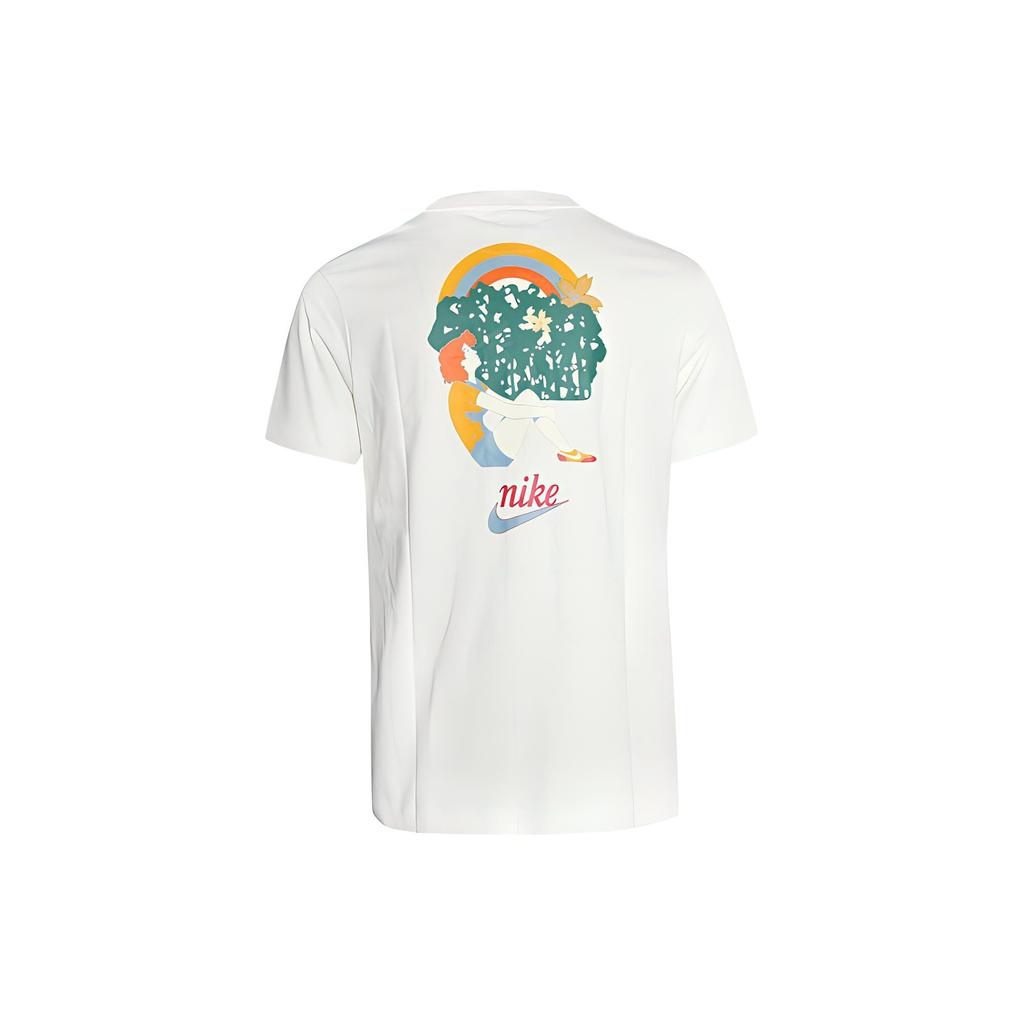 Nike Logo Cartoon Print Vintage Crew Neck Short Sleeve T-Shirt Women Tops White DV3204-133