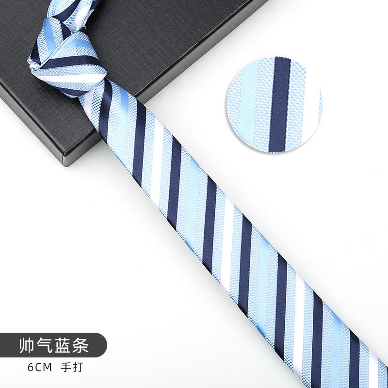 Men'S And Women'S Korean Version 6Cm Fashion Casual Professional Striped Hand-Made Thin Tie Groom Best Man Wedding Banquet Tie