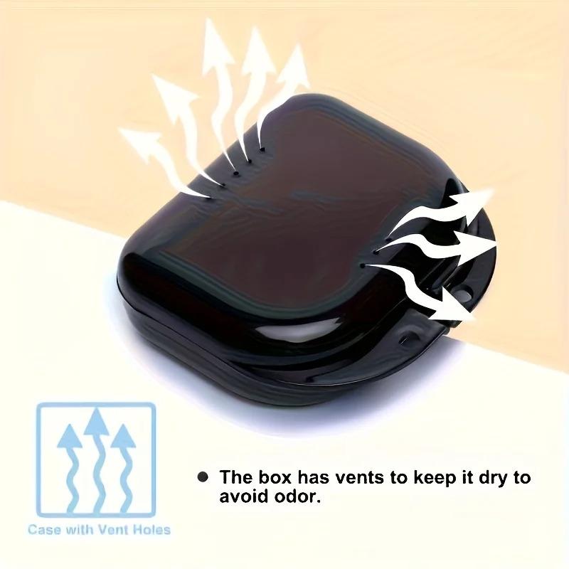 6pcs Denture Case with Ventilation Holes, Secure Sealing Lid, Transparent Retainer/Night Guard Storage Box, Individually Sealed