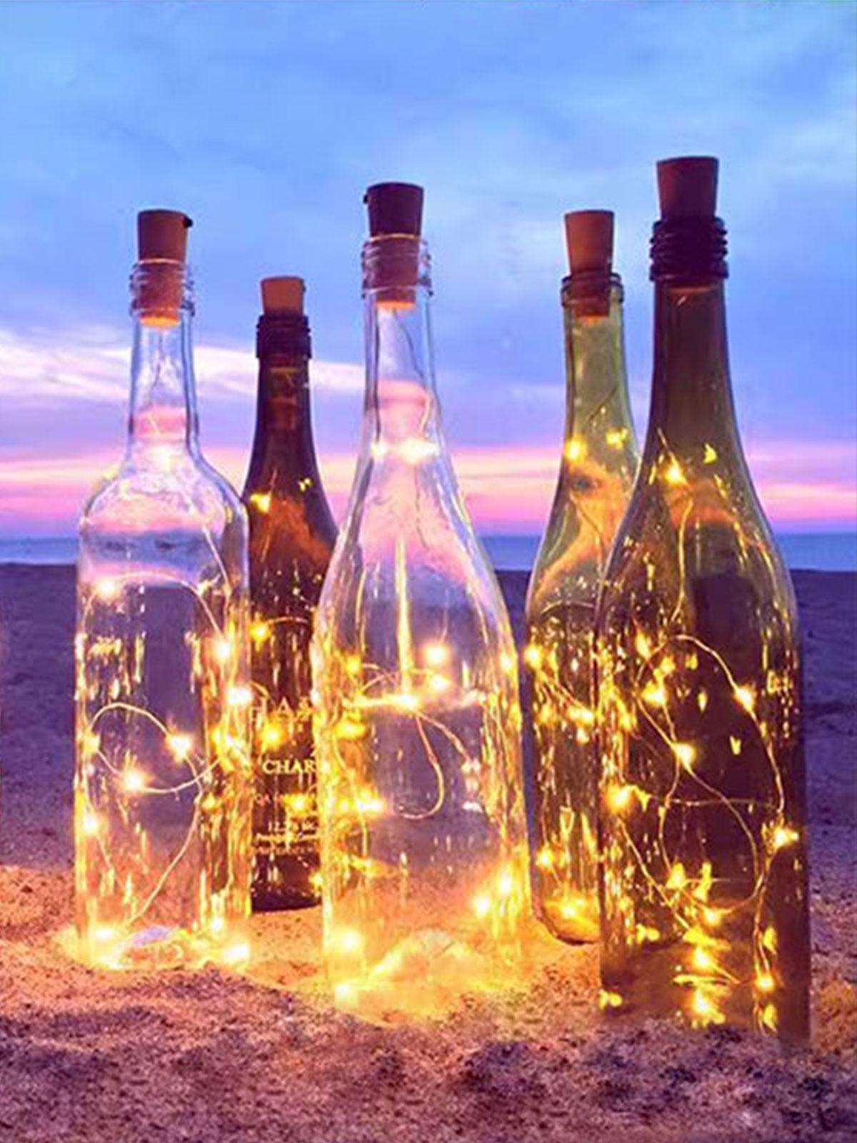

LED Solar Cork Bottle Lights: Copper Wire Fairy Lights for Wine Bottle Decoration Battery 10 LEDs (with Battery)