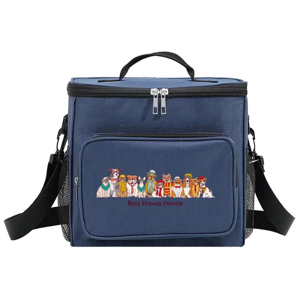 

Insulated Bags Portable Shoulder Lunch Bag Waterproof Cooler Box Thermal Organizer Handbag for Men and Women Dog Printing