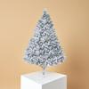 6.9ft White Flocked Artificial Christmas Tree Pre-Lit Hinged Snow Pine with 800+ Tips &Reinforced Metal Base for Home Xmas Decor