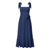 Summer New French Style Dress for Women, Elegant Sexy Lace Up Split Midi Dress, European American Fashion Women's Cocktail Dress