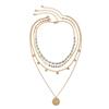 Accessories Retro Ethnic Style Clavicle Necklace Women, Simple Metal Sequin Necklace