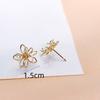 Double Layers Iron Wire Flower Stud Earrings For Women Statement Simple Hollow Geometric Jewelry Brincos Pendientes