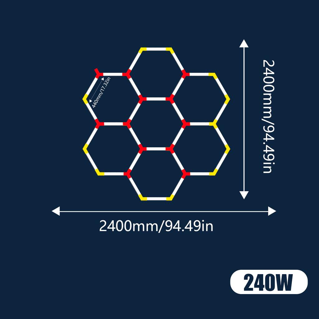 Garage Light Hexagon Lights Lamp AC85V-265V Led Tube Honeycomb Ceiling Lighting For Auto Car Body Repair Led Workshop Cutomized