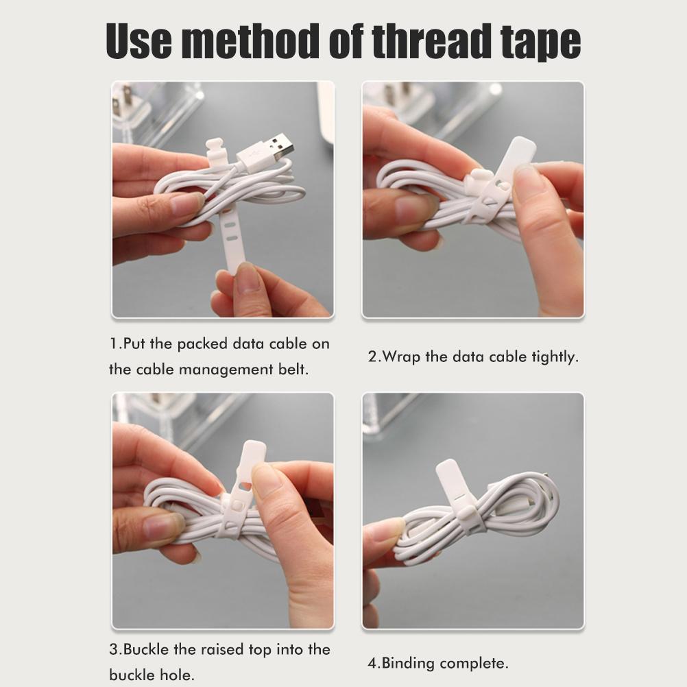 8 Grids Clear Plastic Cable Storage Box Data Cable Storage Container Save Space Cable Management