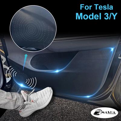 Folia ochronna na drzwi samochodu Anti Kick Pad Protector Stickers do Tesla Model 3 model Y - Akcesoria wykończeniowe z włókna węglowego