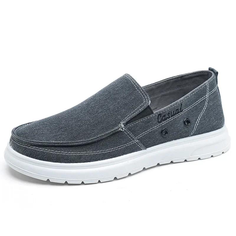 Modă 2025 Pantofi Canvas Noi pentru Bărbați Pantofi Fashion Slip-on cu Talpă Plată Casual pentru Bărbați Încălțăminte Mărimi Mari cu Talpă Moale și Ușoară Zapatillas Hombre