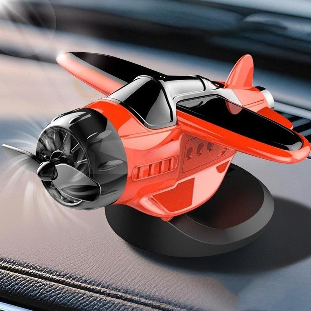 Solar-Powered Rotating Airplane Car Air Freshener. An Innovative Fragrance Diffuser and Decorative Piece for Your Car Dashboard.