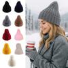 New Warm Beanie Soft Solid Color Knitted Hat Knitted Skullies Autumn Winter