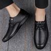Fashion Men's Genuine Leather Oxford Shoes Comfortable Walking Shoes Anti-Slip Sole Formal Office Dress Shoes Men Fashion Lace-Up Flats