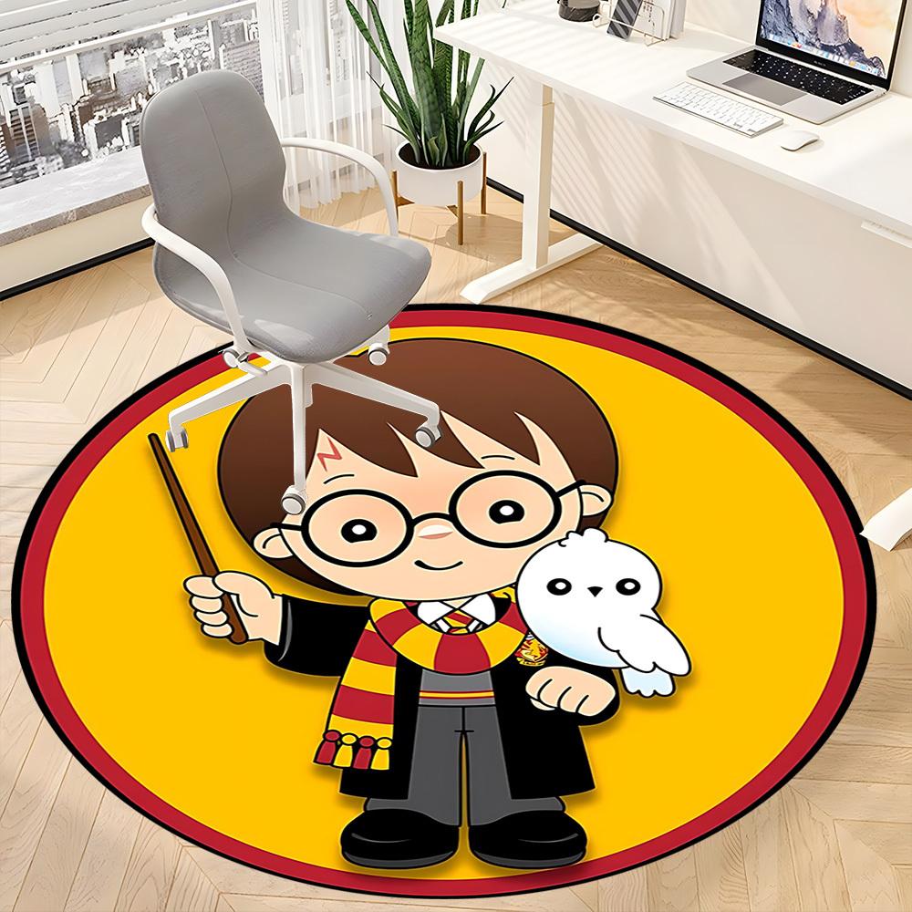1pc Harry Potter Chair Carpet for Office Non-Slip, Soft & Comfortable, Carpet for Office, Gaming, Lightweight Round Floor Mat