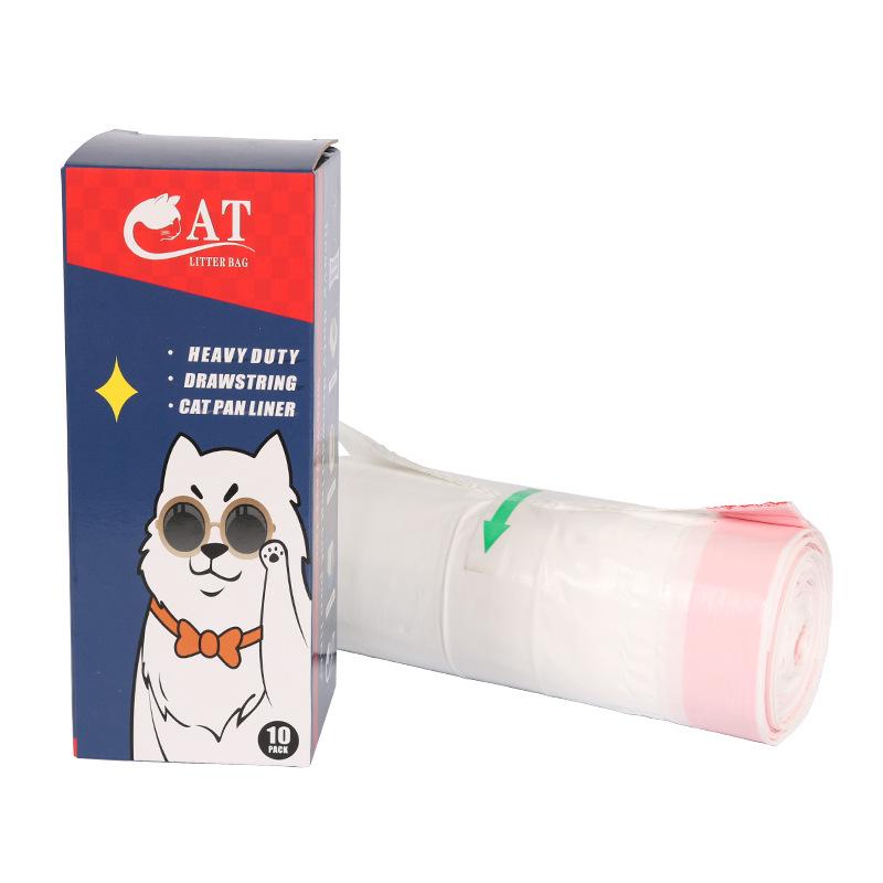 "Cat Litter Box Garbage Bag with Tie Closure"