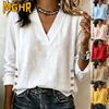 Women's Fashion Casual Autumn Winter Long Sleeve V-Neck Blouses & Shirts