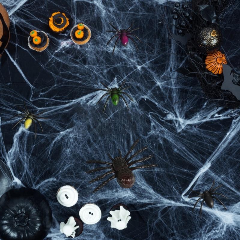 5Pcs Portable Faux Spiders Party Supplies Easy Indoors Outdoor Halloween Decoration Halloween Party Supplies