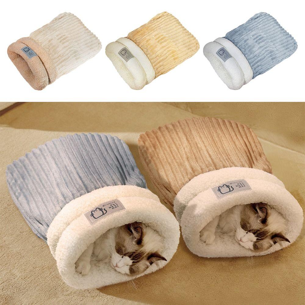 Fleece Cotton Sleeping Bag Nest Corduroy Fabric Cat Bed Cave New Warm Bed Winter