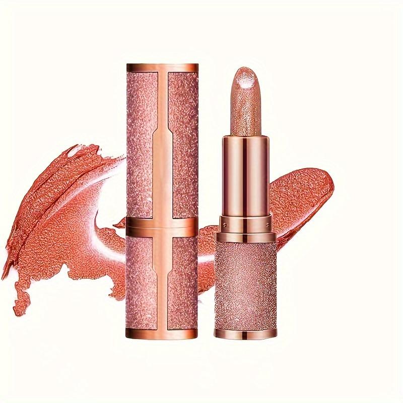 Rose Smoke Pinkish Lipstick Bright Glitter Starry Sky, Shiny Velvet Texture, Durable, Make Your Lips Shiny, Waterproof, Gift for Women