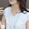 Pearl Long Freshwater White No Brass and Perfect for Outings [BIJOU YASUO] Women's Necklace, Pearl, Clasp, Sparkling, 80cm, Resin,