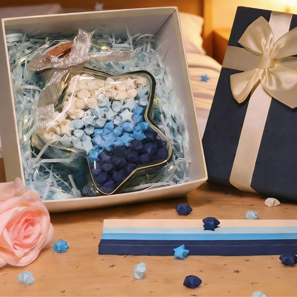540 Sheets Gradient Blue Star Folding Paper Valentine's Day Thanksgiving Anniversary Wedding Creative Gifts DIY Decoration YMY