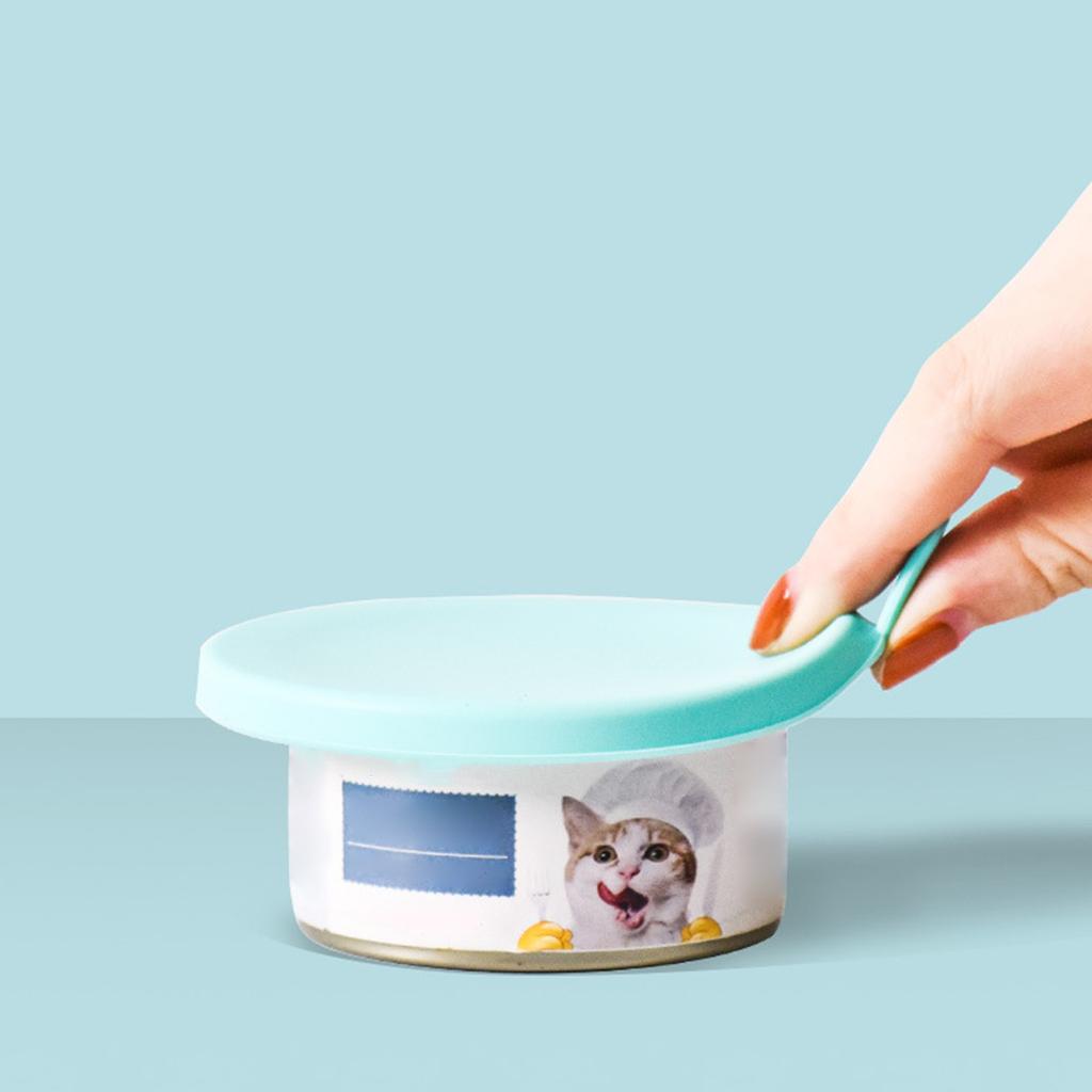 2 Piece Pet Food Jar Lids Universal Silicone Cat & Dog Food Jar Lids 1 Piece, Fits 3 Standard Size Jar Lids, Canning Lids Freshness Silicone Lids