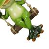 Langlebige Kunstharz-Dekoration Gartenschaukel Frosch-Statue, Hängendes Ornament, Skurrile Außenbaumskulptur Niedliche Figur für Veranda Hof Balkon