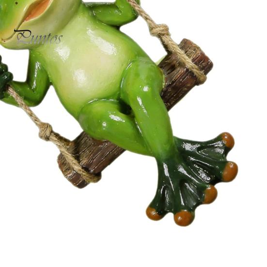 Langlebige Kunstharz-Dekoration Gartenschaukel Frosch-Statue, Hängendes Ornament, Skurrile Außenbaumskulptur Niedliche Figur für Veranda Hof Balkon