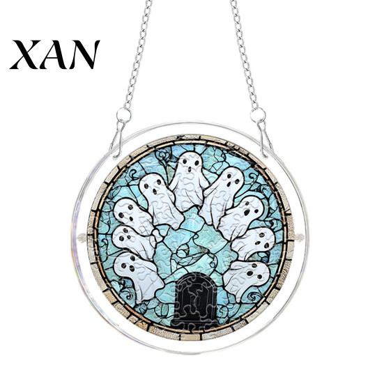 Office Halloween Ornament Acrylic Puzzle Suncatcher Window Hanging,7.87 Inch Sun Catcher Themed Gift Idea Decoration Ornament, Ideal for Gifting