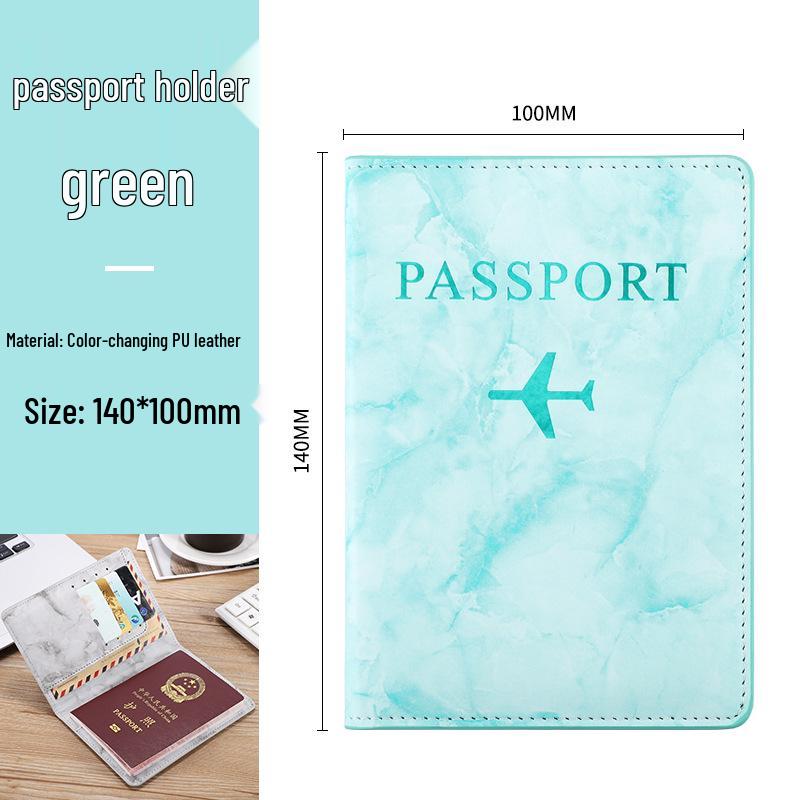 Marble Pattern Passport Holder with Ticket Clip and Custom Logo
