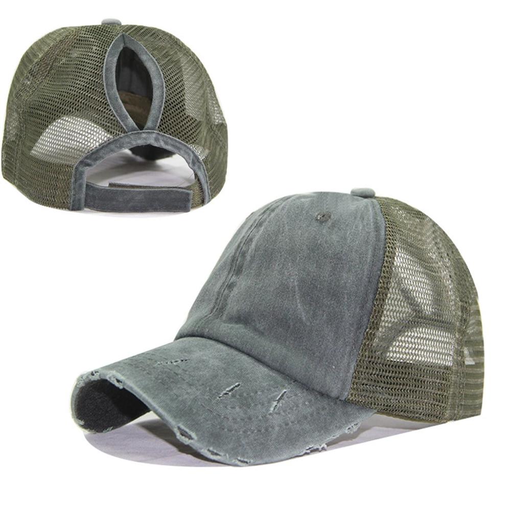 Men Women Summer Baseball Caps Washed Cotton Lightweight Breathable Hat With Mesh Holes