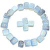 Crocon Opalite Gemstone Rune Stones Set with Elder Futhark Alphabet Engraved Symbol for Chakra Balancing Runes with Pouch :- 20-25 Mm App.
