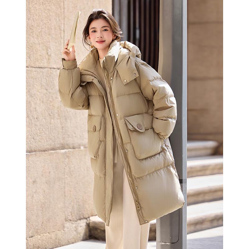 

Sishui Nianhua Women s Elegant Mid-length Hooded Down Jacket M